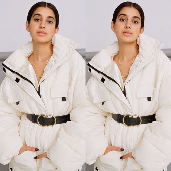 💯 URBAN OUTFITTERS Puffer White Coat - Picture 1 of 6
